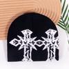Double Pattern Cross Knitted Cap With Breathable Warm Hat Unisex Fashion Gift