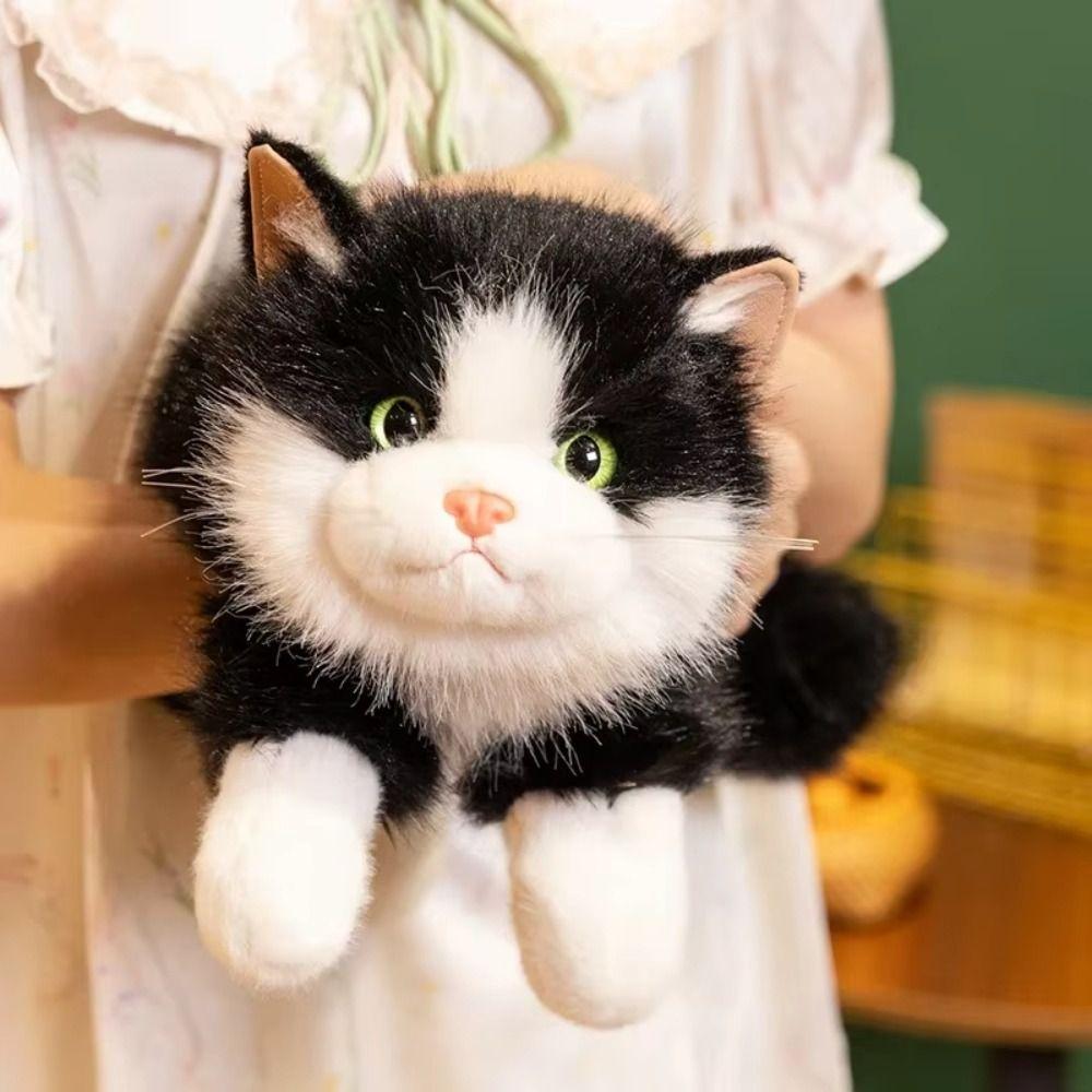 Voiced Realistic Cat Doll Soft Simulated Kitten Model Cute Simulation Cat Plush Toys  Kids