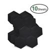 1/10pcs Matte Black Wall Tile Stickers Peel And Stick Waterproof Vinyl Wallpaper for Kitchen Bathroom Living Room RV Decoration