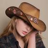 Three-dimensional Embroidery Handmade Straw Hat Western Cowboy Hat Men Cap Outdoor Women Hat Light Luxury