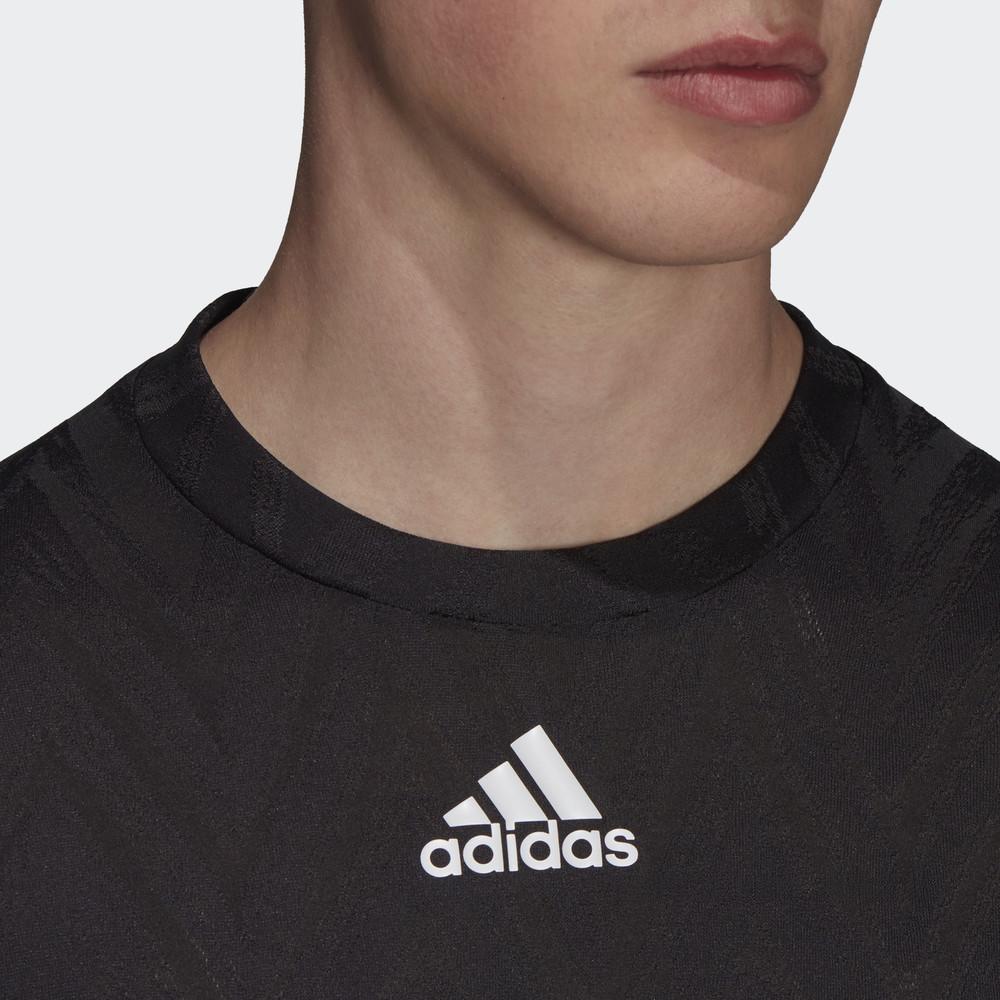 adidas Мужская теннисная рубашка-поло Slim Fit, черные топы H50265