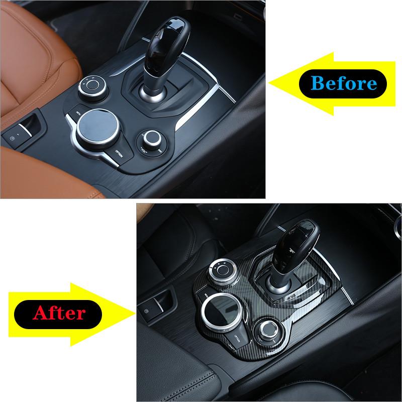 ABS автомобильный центр управления панелью переключения передач рамка, подходящая для Alfa Romeo Giulia Stelvio 2017-автомобильный интерьер