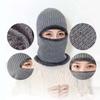 Coral Fleece Winter Hat Men's Hat Scarf Warm Breathable Wool Knitted Hat for Women Double Layers Protection Cap