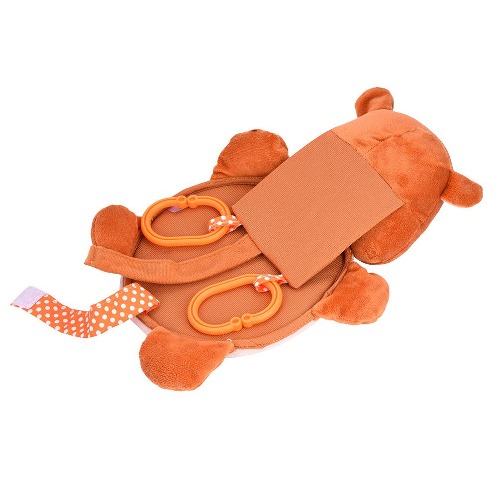 Cartoon Bear Pattern Car Seat Toy Mirror for Newborn Infant Baby Educational Plush Toy