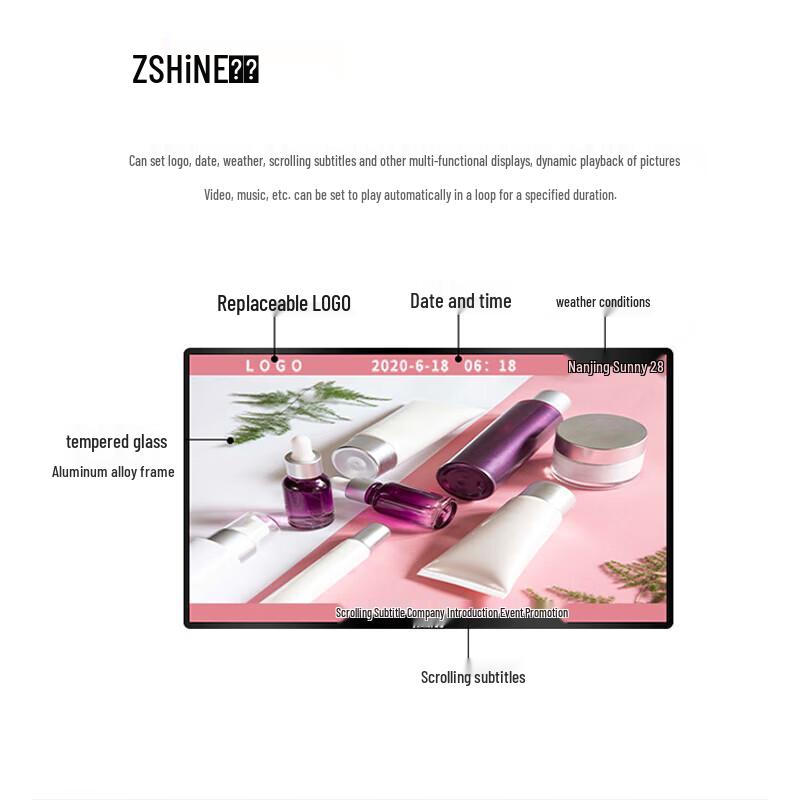 Zexian Wall-Mounted Digital Signage Display CN plug (adapter included)