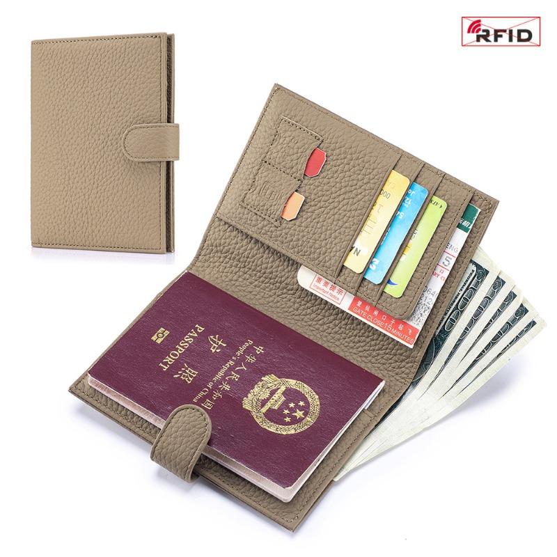 Новая кожаная Ультратонкая сумка для паспорта с RFID-защитой Многофункциональный кошелек Зажим для билетов Кошелек для паспорта и документов Сумка для хранения Женская