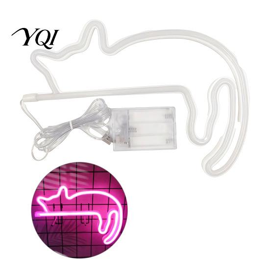 Usb Operated Room Decor Cat LED Neon Sign Wall Sconce for Bedroom Decor, Cute Cartoon Animal Energy Saving Light, Decorative Lamp Living And