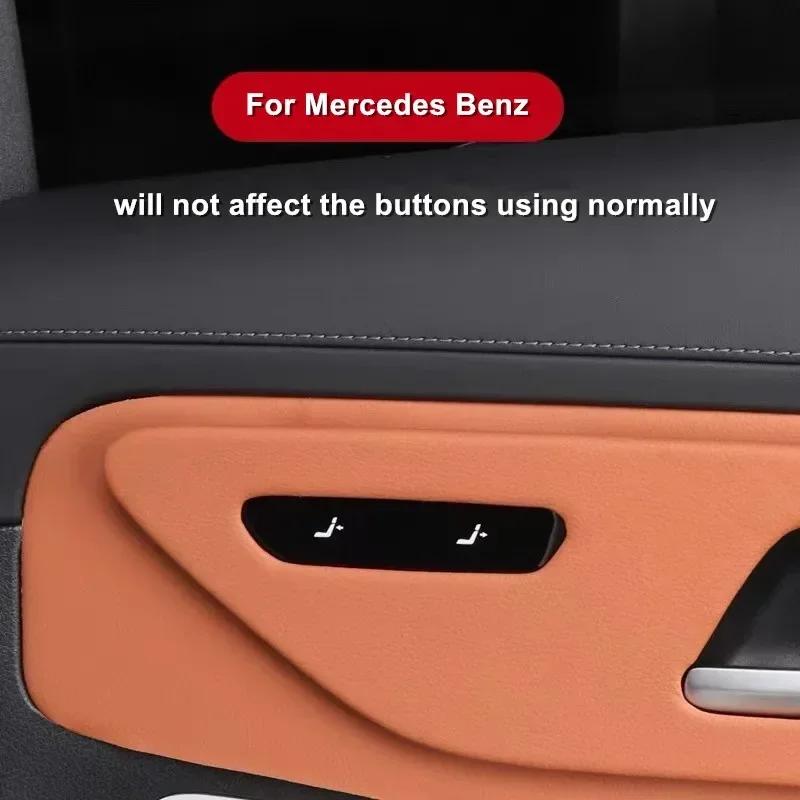 Car Door Handle Button Panel Leather Protective Cover Trim For Mercedes Benz GLC 2023 2024 2025 Accessories