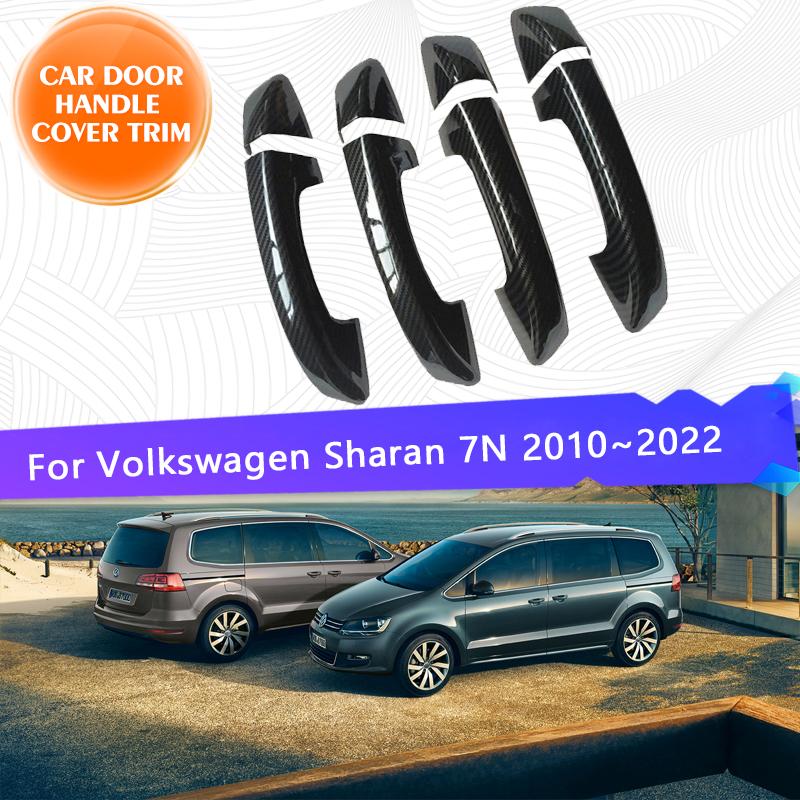 Хромированная накладка на дверную ручку автомобиля для VW Volkswagen Sharan MK2 7N 2010 ~ 2022, набор ABS, хромированный стиль, внешние детали