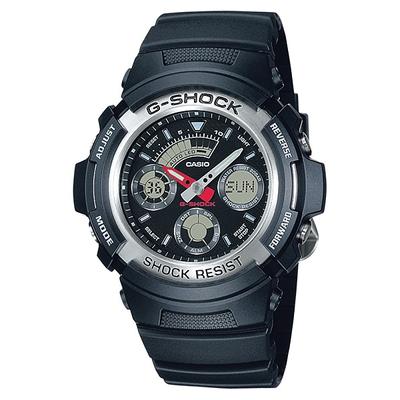 Мужские часы G-SHOCK AW-590-1AJF [G-SHOCK BASIC 20 атм водонепроницаемые] круглые черные нержавеющая сталь