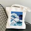 Сумка-шоппер The Great Retro Wave с розовым принтом Kawaii Bag Harajuku, женская сумка для покупок, холщовая сумка-шоппер для девочек, женская сумка на плечо