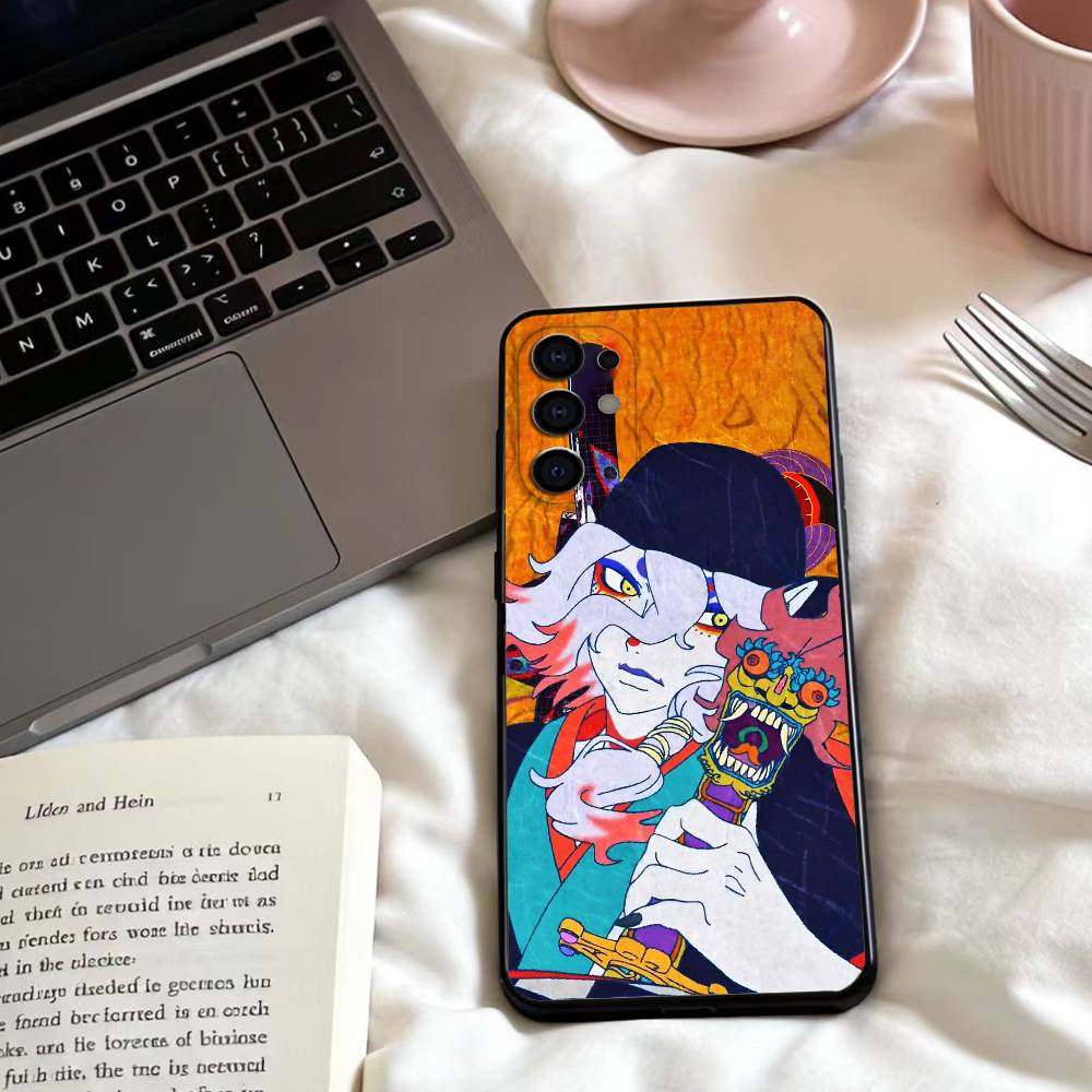 M-MONONOKE ГЛАВА ПЕПЕЛ ЯРОСТИ Чехол для телефона для Samsung S25,24,23,22,30,21,10,9,Ultra,Plus,Lite,FE,4,5 G Мягкий черный чехол