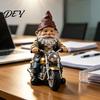 Декор стола Гном на ретро-мотоцикле, Фигурка, Скульптура-статуэтка Гнома-мотоциклиста из смолы, Орнамент для дома, офиса, книжной полки, Ручной