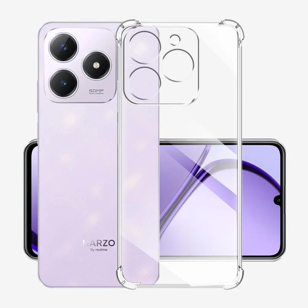 Для Realme C63 4G 5G чехол прозрачный силиконовый мягкий чехол для телефона Realme C61 C63 Narzo N63 прозрачный противоударный защитный чехол для задней панели