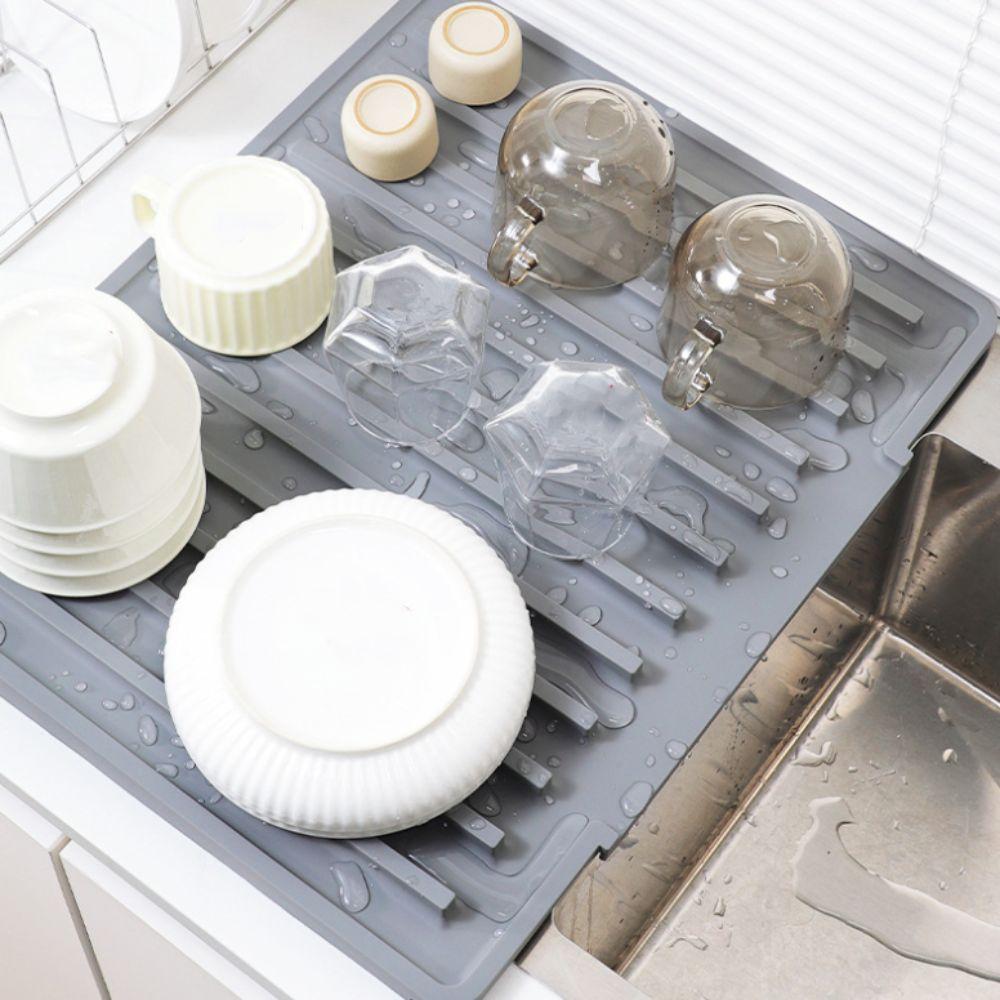 Non-slip Silicone Dish Drying Mat Slope Diversion Design Pot Holder  Glassware