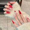 Creamy Cherry Nail Art Press On Nails Strawberry Pattern Removable Design
