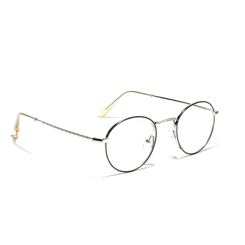 Круглое зеркало принца в металлической оправе, плоское зеркало для женщин, простое зеркало, литературные очки в небольшой прозрачной оправе для мужчин