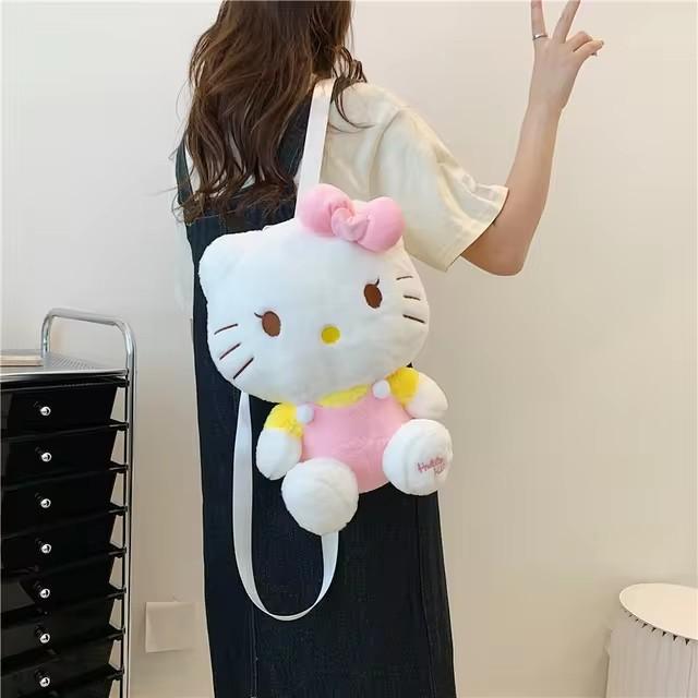 Милый рюкзак-плюш Sanrio для девочек, Милый Куроми, Синнаморолл, Моя Мелоди, Мультяшный Аниме Школьный рюкзак, Легкий дорожный рюкзак