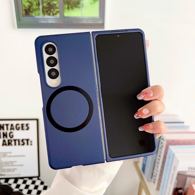 Skin Feel Case For Samsung Galaxy Z Fold 3 4 Fold4 For Magsafe Magnetic Wireless Charging Zfold3 Protection Shockproof Cover