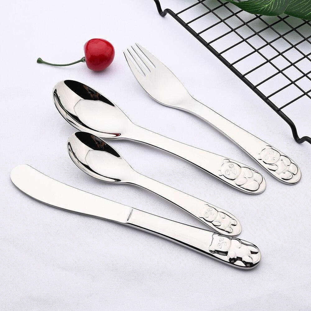 8 шт./2 компл. столовых приборов, набор столовых приборов из нержавеющей стали 304, мультяшный милый нож, вилка, столовые наборы, плоская посуда, набор посуды