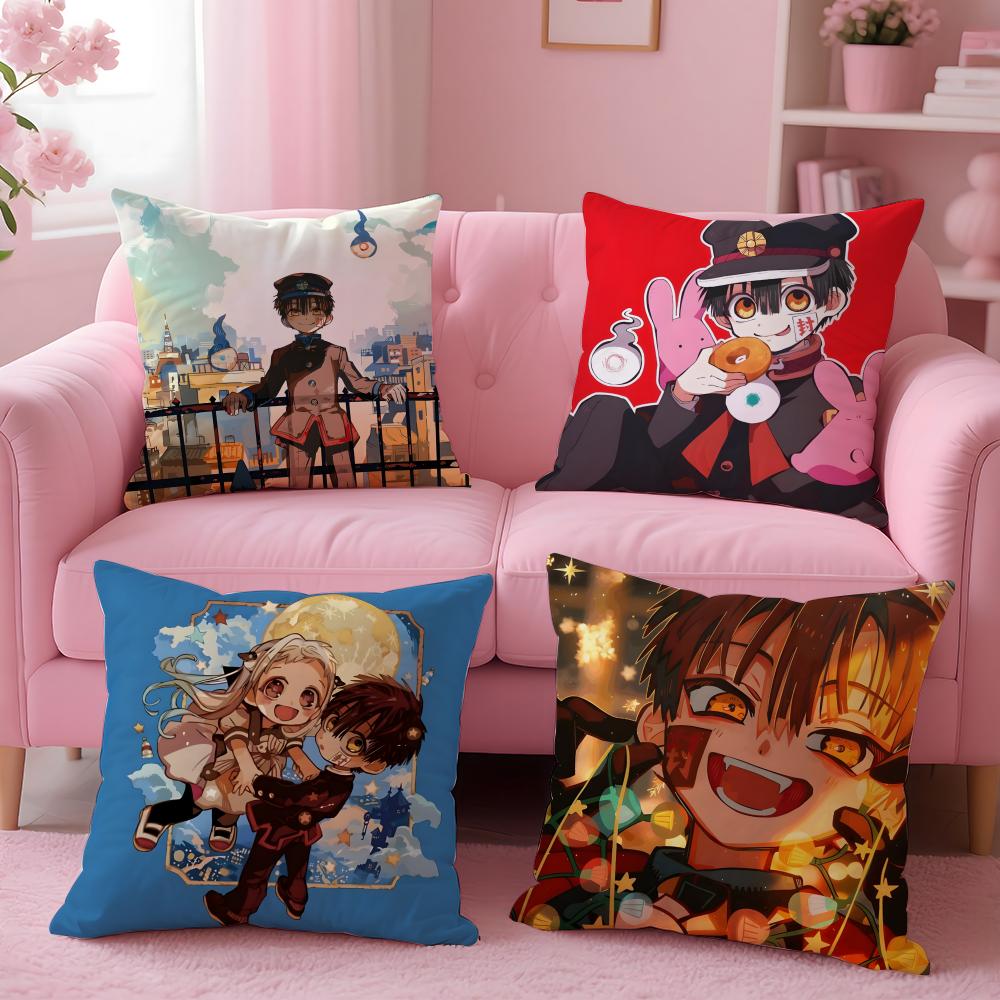 anime fantasy JJibaku SShounen HHanako Cushion Cover Pillow Case Soft Friendly Fabric Concealed Zipper