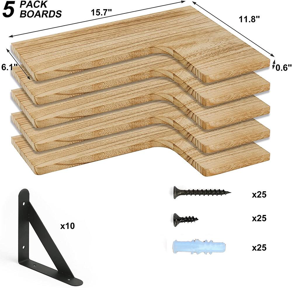 Деревянная треугольная полка для хранения Полка для цветочных горшков Эстетичное украшение комнаты Плавающая витрина Большая плавающая полка Дом Сад