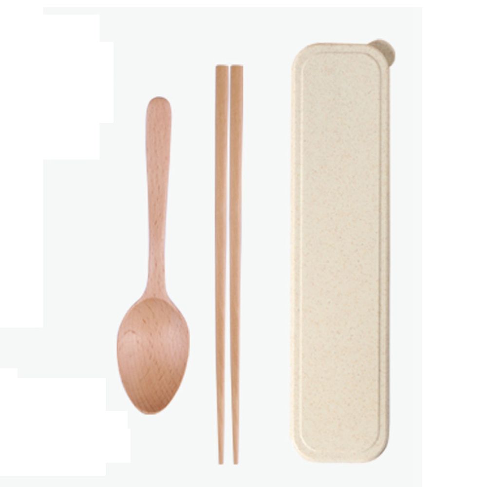 Экологичный С Коробкой Деревянный Портативный Многоразовый Дорожный Набор Ложка Посуда Палочки для еды Столовые приборы