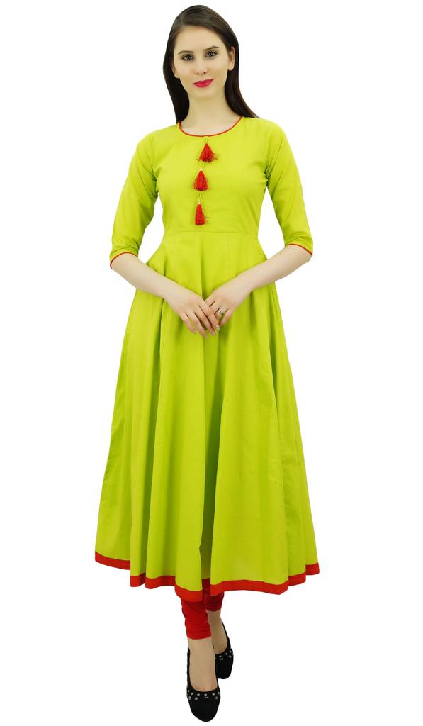 Bimba Женское дизайнерское этническое платье-курти Anarkali Kurta с кисточками