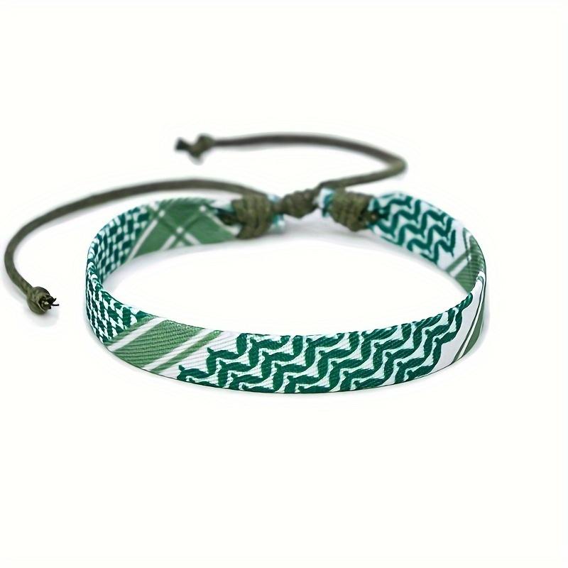 Fashion Crossover Printed Fabric Bracelet Ethnic Style Hand-woven Bracelet Set Simple Hemp Bracelet for Both Men and Women