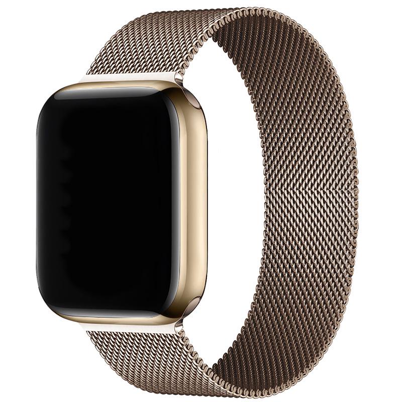 Совместим с Apple Watch S10 Магнитный стальной миланский ремешок для iWatch 5-9 SE.