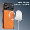 Чехол для iPhone 17 Pro Max, совместимый с MagSafe, с кожаной задней панелью, чехол для телефона