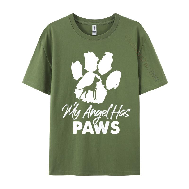 My Angel Has Paws Great Dane Dog Breed Paws Tshirt Unisex Tshirts Vintage Tops Unisex Cotton T Shirts Harajuku Printed Top Tees