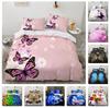 3D Colorful Butterfly Bedding Set Women's Room Duvet Cover DE200 * 200 Full Size Luxury Bedding Cover Butterfly Quilt Cover