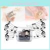 Hand Cranked Acrylic Music Box Creative Craft Ornament Toy Kids Gift Students
