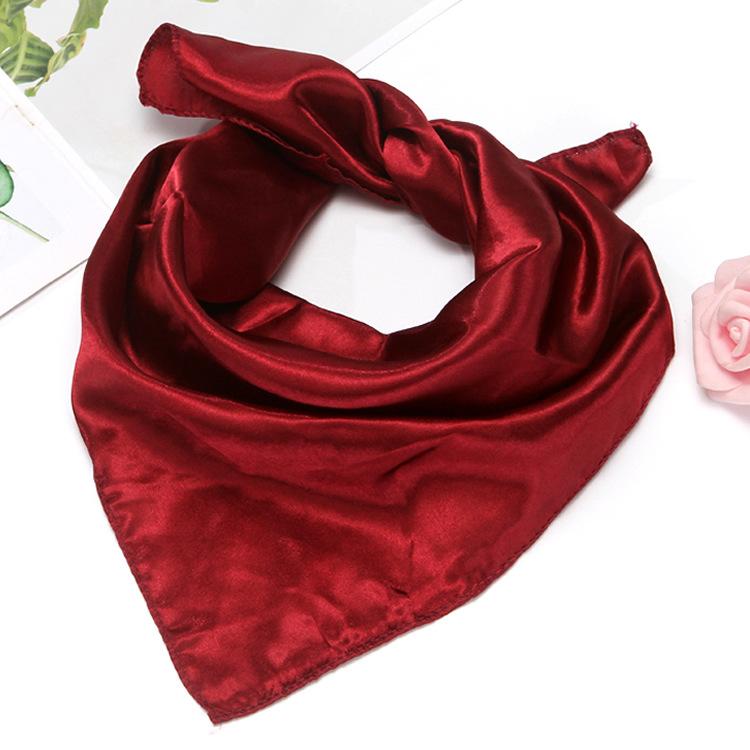 Монохромный однотонный сплошной цвет профессиональный квадратный шарф производительность мужчины женщины маленький шелковый шарф стюардесса банка 50 цветов маленький квадратный шарф