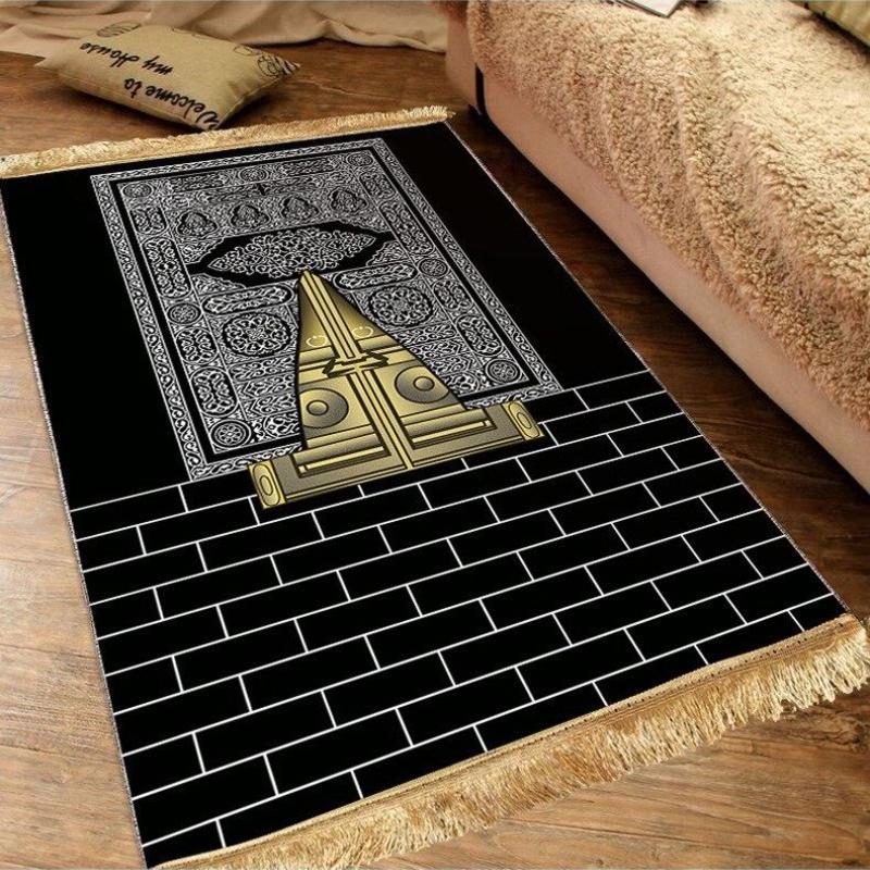 Мусульманские молитвенные домашние коврики, напольные коврики, длинный полосатый балконный ковер для гостиной, коврик для двери, плюшевый нескользящий напольный коврик, ковер для спальни