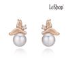 [LsSHOP] Серьги с жемчугом «Кит Бонни» из 14-каратного золота (Позолоченный)_LJ5300BRE