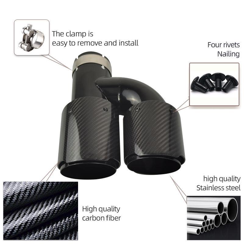 Двойной выхлопной наконечник из углеродного волокна 89 мм в стиле M для BMW