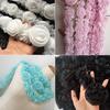 1 Yard Chiffon Flowers Lace Fabric 3D Lace Rose Flower DIY Handmade Dress Shoulder Skirt Garment Applique Decor Accessories