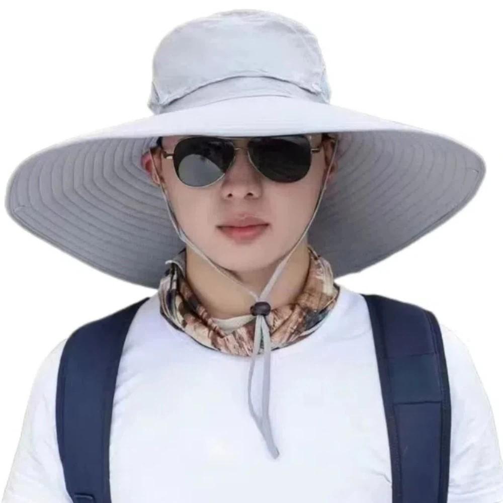 Detachable Hat Top Large Brim Sun Hat Foldable Sun Protection Hat Fashion Fisherman Hat  Fishing