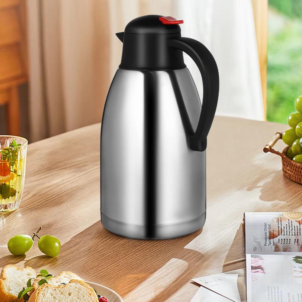 2L Thermal Coffee Jug Stainless Steel Insulated Kettle Durable Thermos Flask Living Room