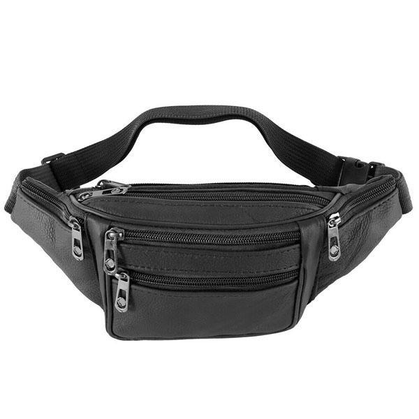 Мужская кожаная поясная сумка