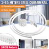 Plastic+Steel Mini Curtain Track Rail Top Side Clamping Flexible Ceiling Mounted Straight Slide Windows Balcony Curtain Accessories 4.5m