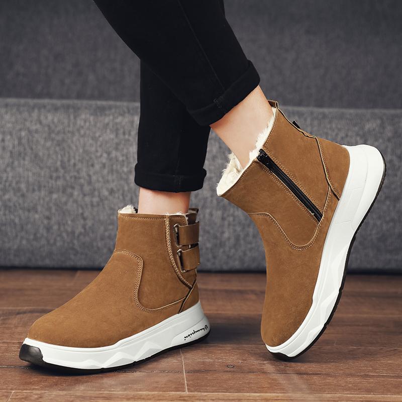 Зимние мужские толстые и мягкие теплые и модные хлопковые ботинки с высоким верхом на толстой подошве зимние ботинки повседневная хлопковая обувь