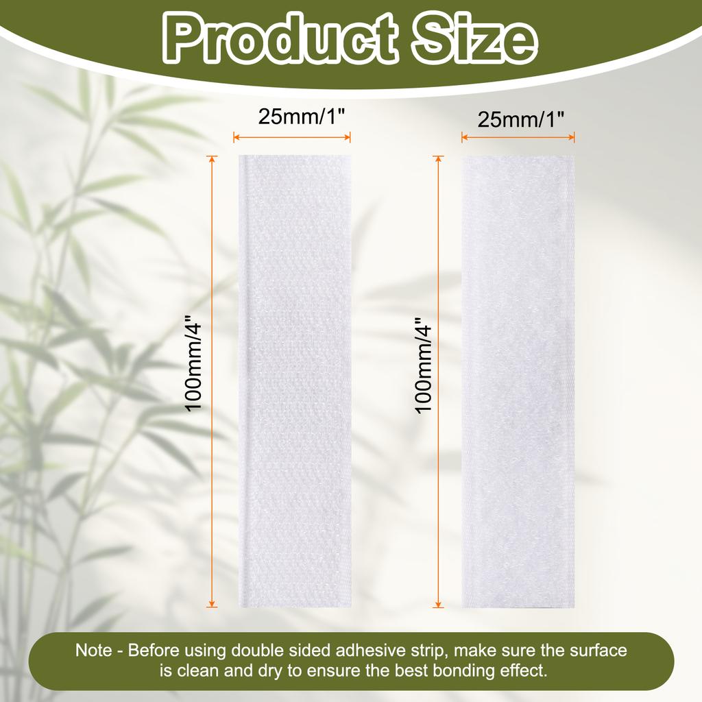 White Strong Self-Adhesive Hook and Loop Fastener Tape Rectangle Nylon Sticker Adhesive Tape For Car DIY Craft Home Office