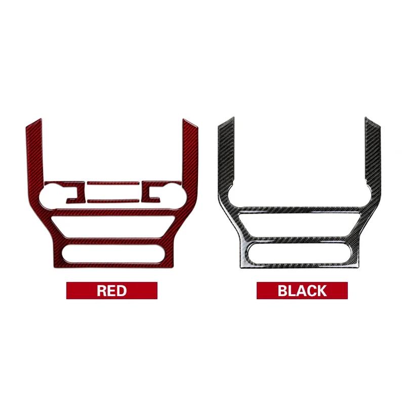 For Ford Mustang 2015-2019 Carbon Fiber Center Console CD Panel Air Condition Trim Sticker Cover Car Interior Tuning Accessories