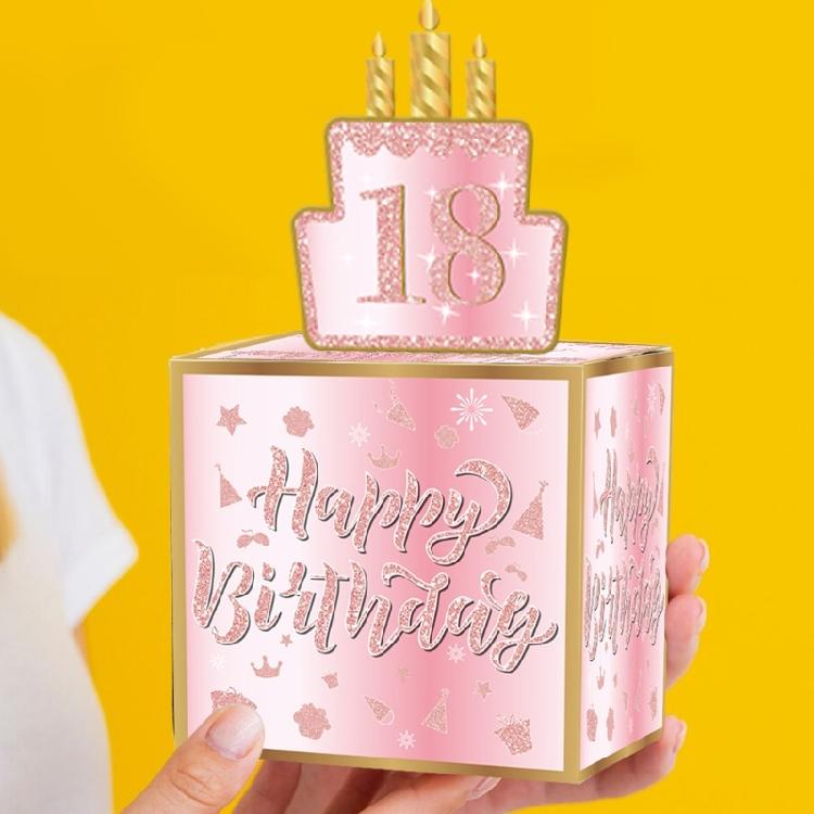 Безопасные бумажные коробки-сюрпризы на день рождения с выдвижным держателем для денег, настраиваемые украшения по возрасту, товары для вечеринок