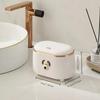 1 шт. Мини настольный мусорный бак, прочное ведро для хранения, автоматическая выдвижная крышка для туалетных столиков, офиса, ванной комнаты, мусорного бака
