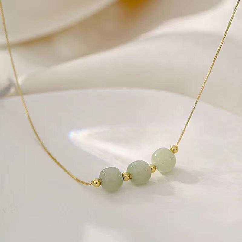 Hetian Jade Three Life Three World Ожерелье Bucket Beads Нефритовый кулон Нефритовые украшения Подвесной светильник Роскошная ниша Высокое качество Ощущение
