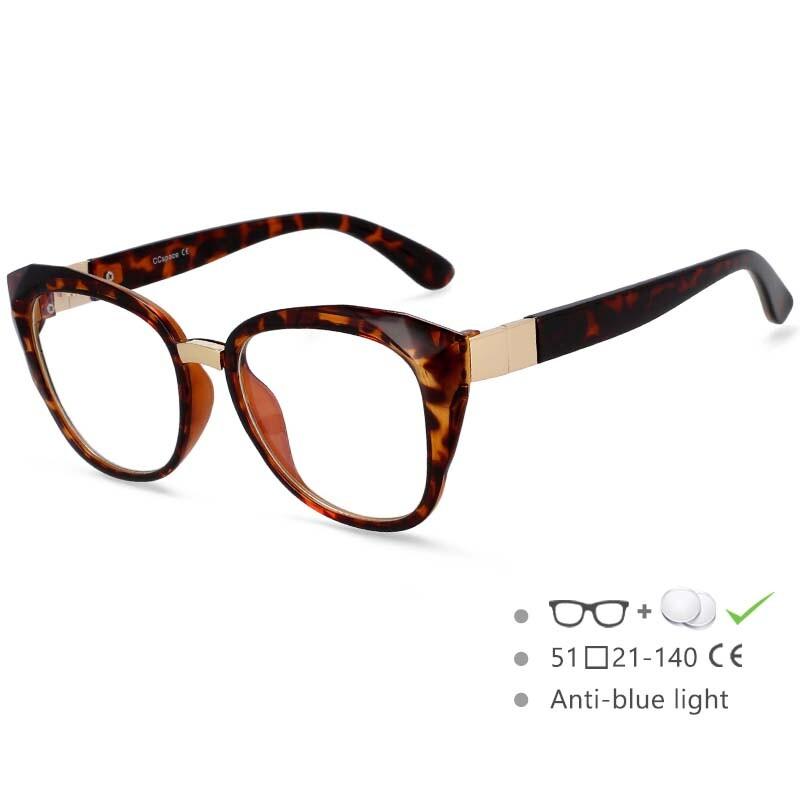 New Fashion Anti-Blue Light Reading Glasses Women Men Optical Computer Glasses Black Cat Eye Glasses Frame
